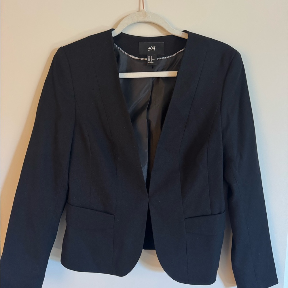 H&M Elegant Black Blazer for Women - Size 10